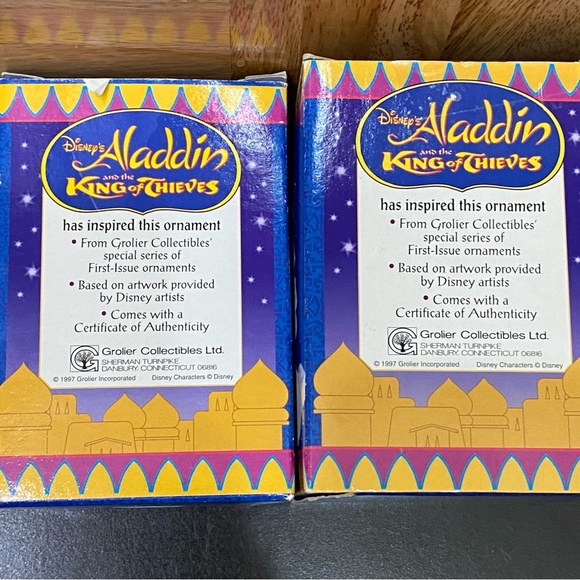 Vintage 1997 Disney Aladdin & Jasmine Grolier First Issue Christmas Ornament - Picture 3 of 12